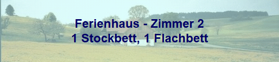 Ferienhaus - Zimmer 2
1 Stockbett, 1 Flachbett